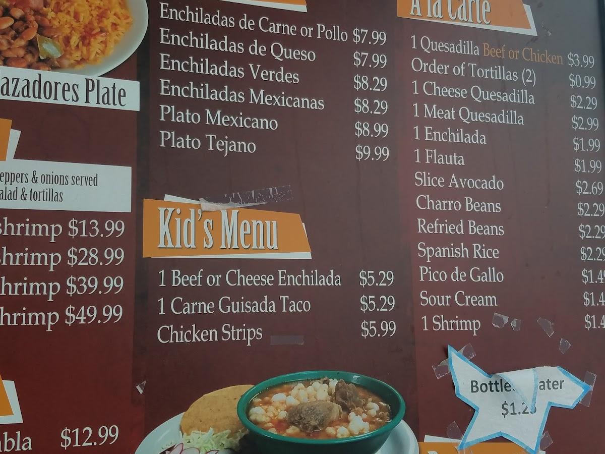 Menu at Taqueria Jalisco 2 restaurant, Corpus Christi, Horne Rd