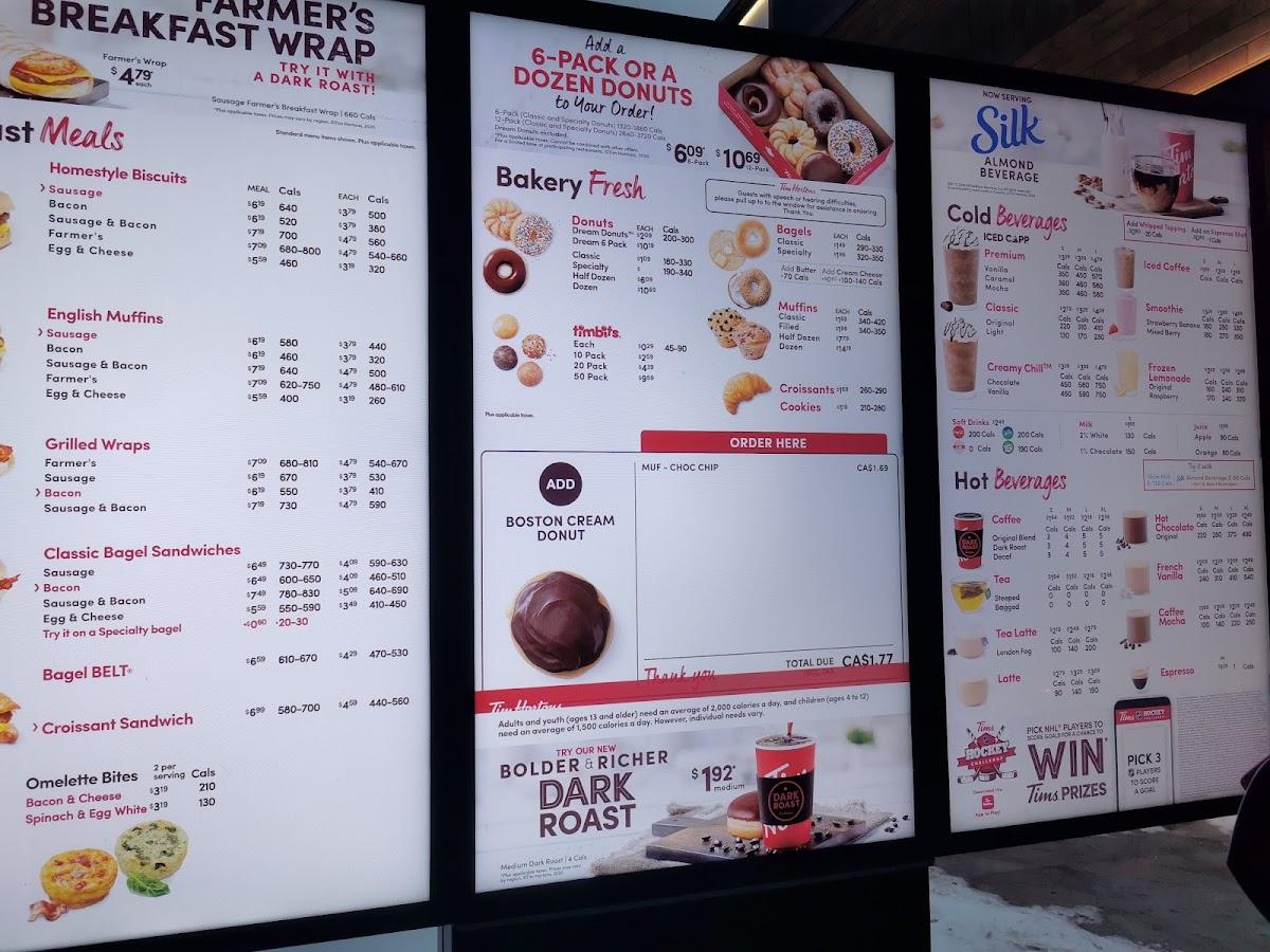 Tim Hortons Menu & Prices in Canada : r/MenuPricesCA