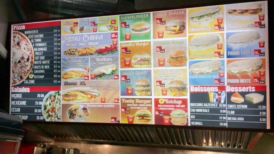 Menu de O'Ketchup