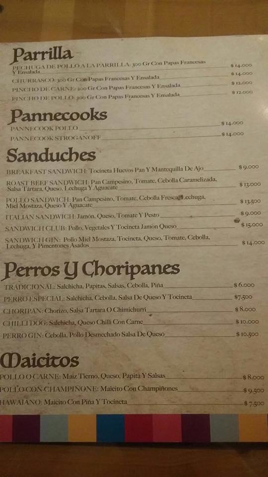 Menu at BEER & BISTRÓ restaurant, Cúcuta