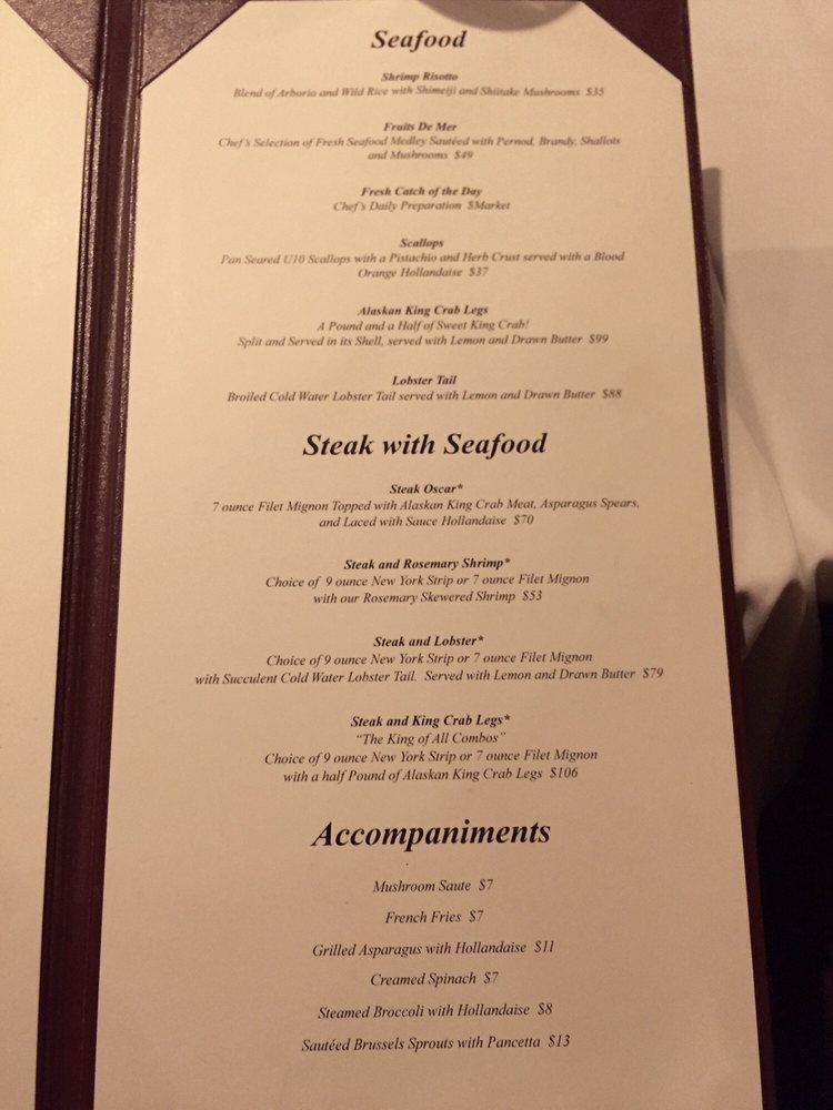 Menu at Hy's Steak House steakhouse, Honolulu