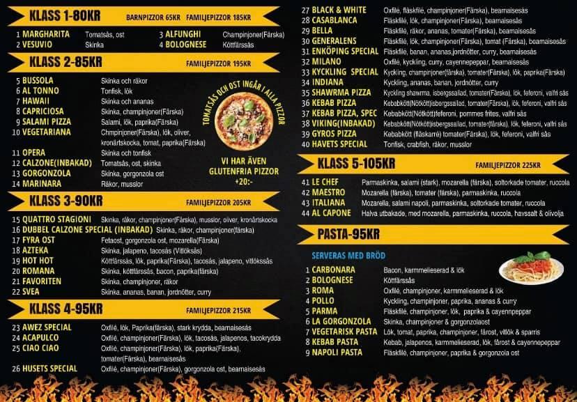 Menu at Kebab zone restaurant, Enköping