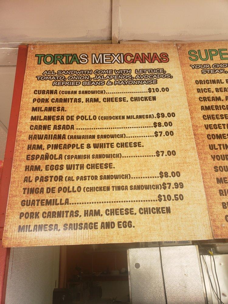 Menu at Taqueria el Cabrito restaurant, Arbutus