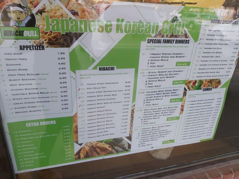 Menu at Hibachi Grill restaurant, Pickering
