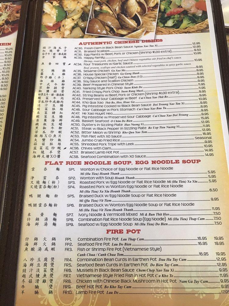 Menu at Canton Chinese Restaurant, Richardson