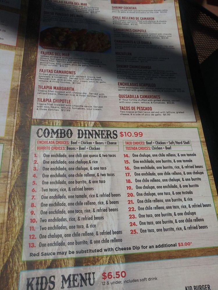 Menu at Las Margaritas Mexican Restaurant of Cottage Grove, Cottage Grove