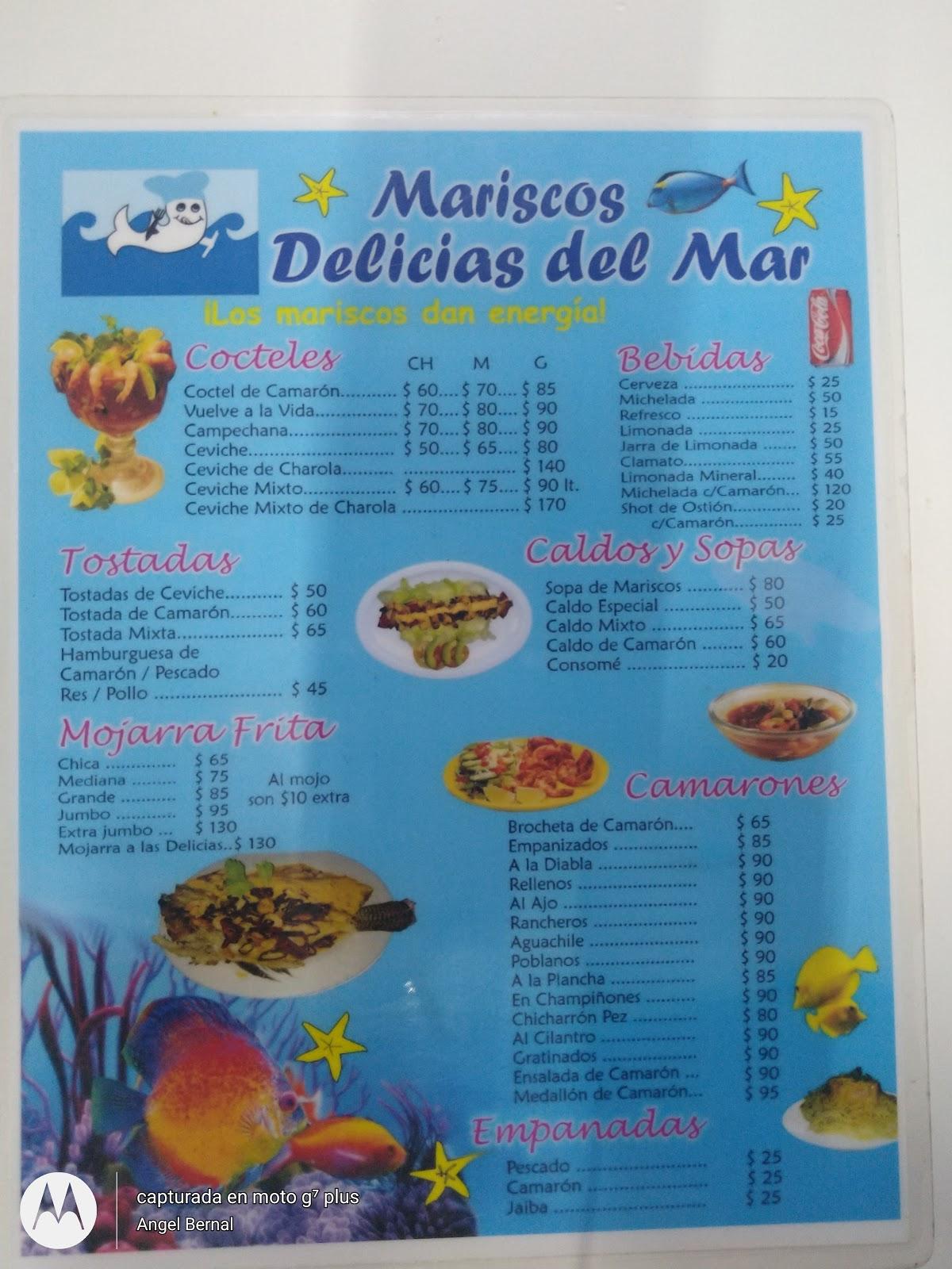 Carta del restaurante Mariscos Delicias Del Mar, Santa Catarina