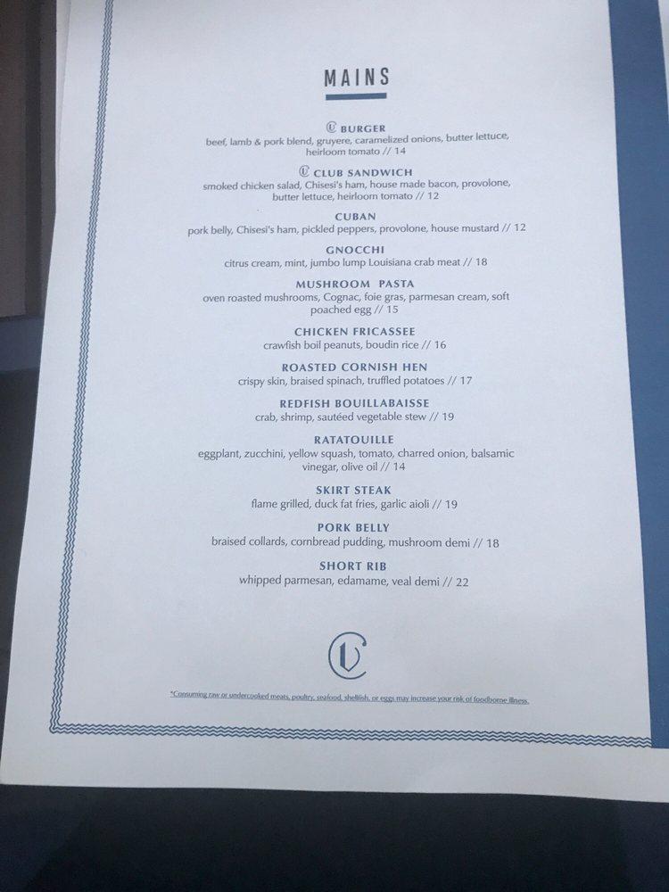 Carta del pub y bar Copper Vine, Nueva Orleans