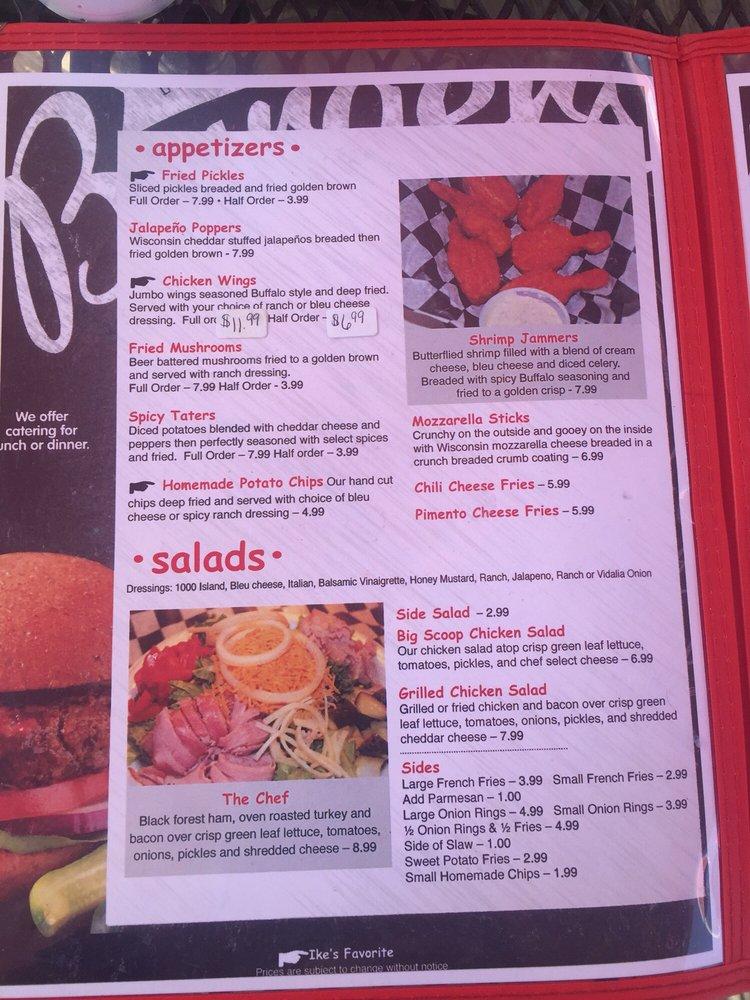 Carta del pub y bar Ike's Korner Grille, Spartanburg