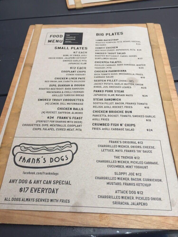 the franklin hotel menu pdf