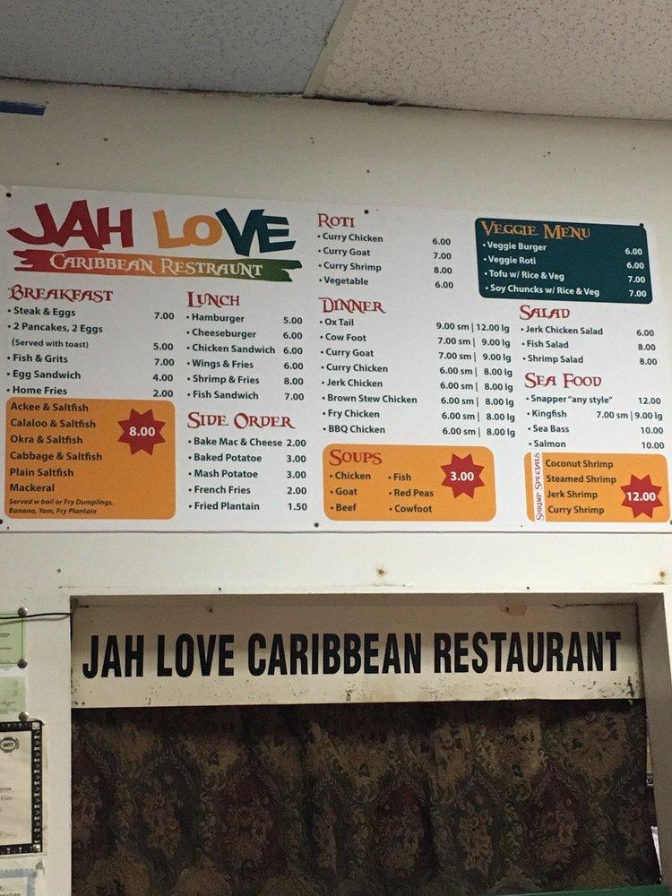 Menu at Jah Love Caribbean Restaurant, Kissimmee