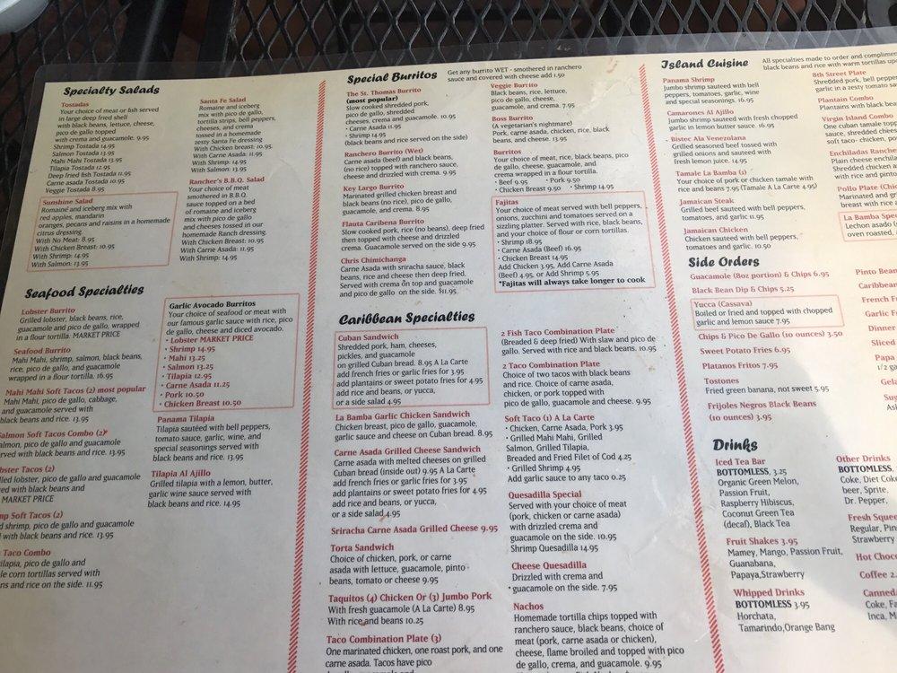Menu at La Bamba Restaurant, Burbank