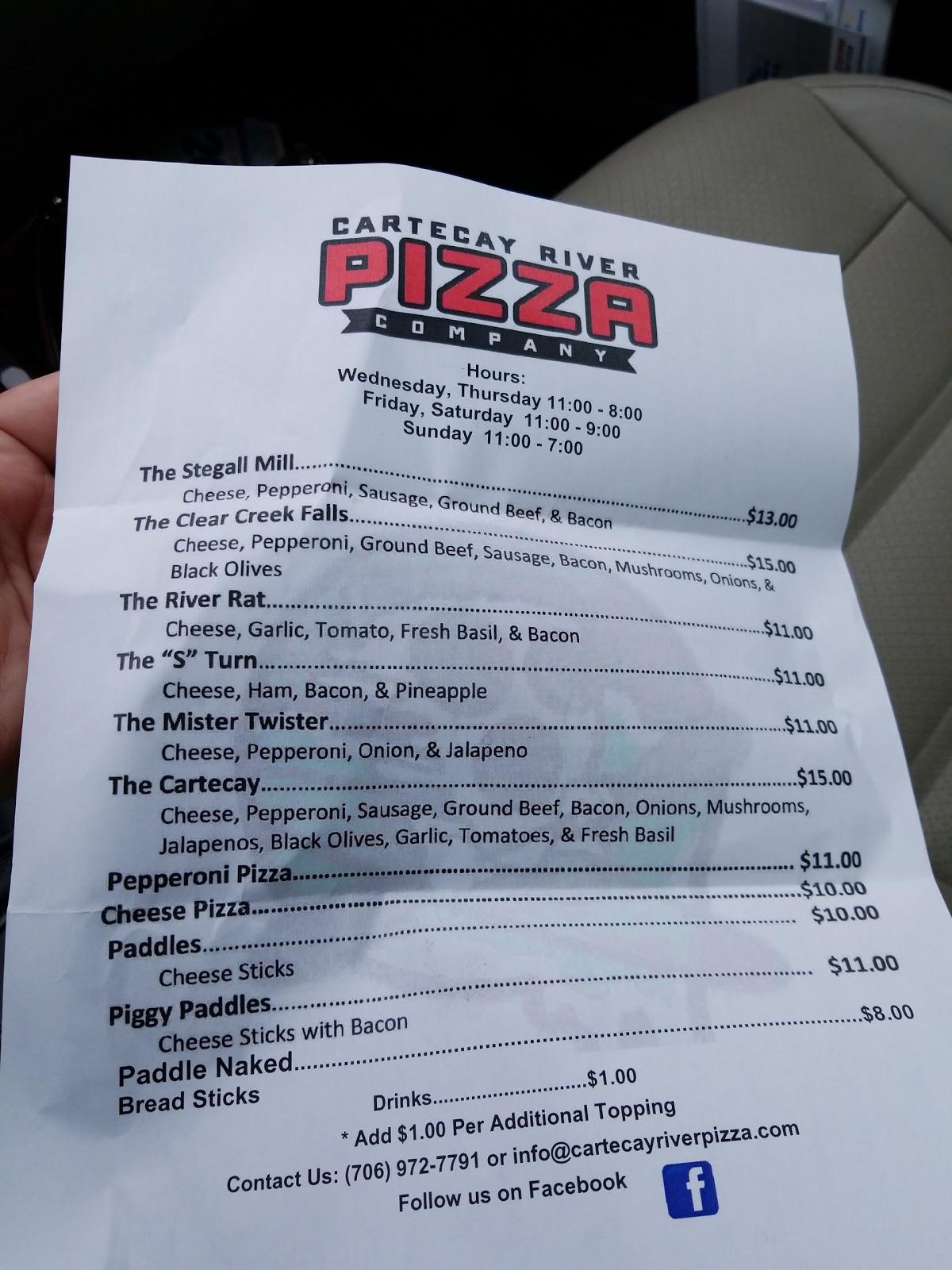 Menu at Cartecay River Pizza Company pizzeria, Ellijay, GA52