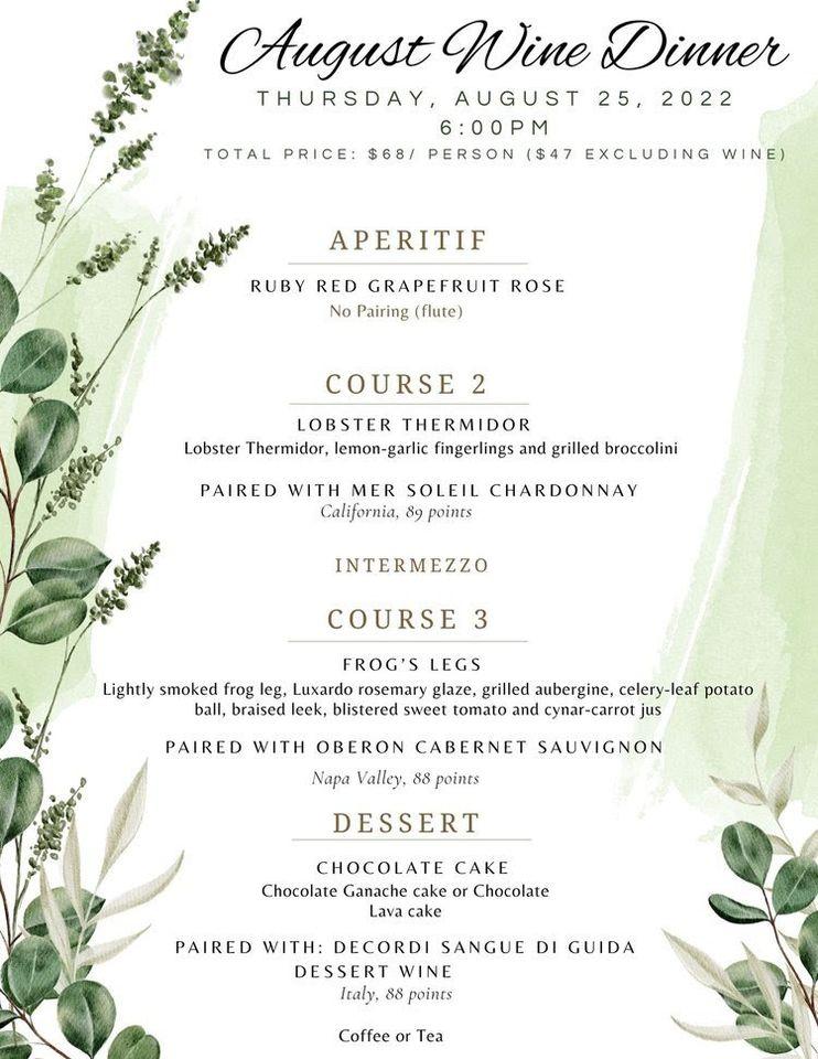 Menu at The Rose Plantation restaurant, Fruitland Park