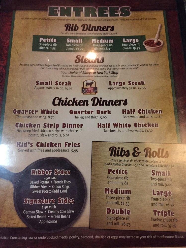 Menu at Scioto Ribber BBQ, Portsmouth