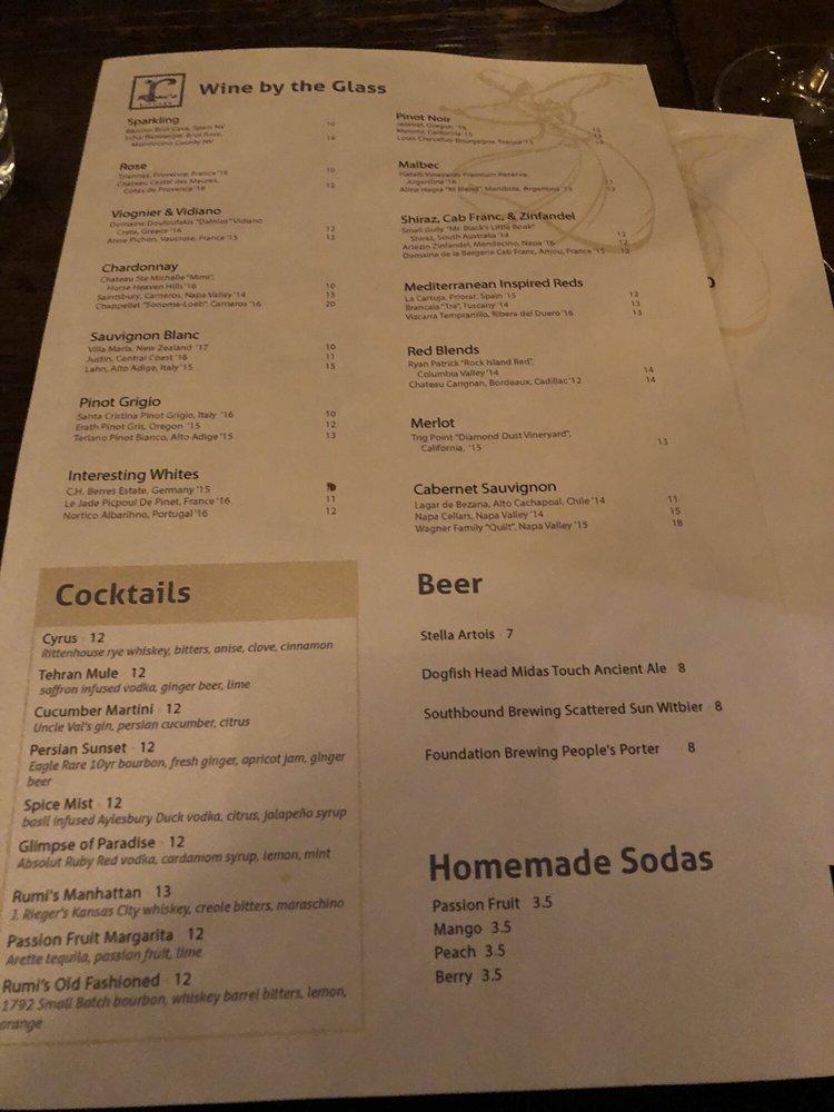 Menu at Rumi's Kitchen pub & bar, Atlanta