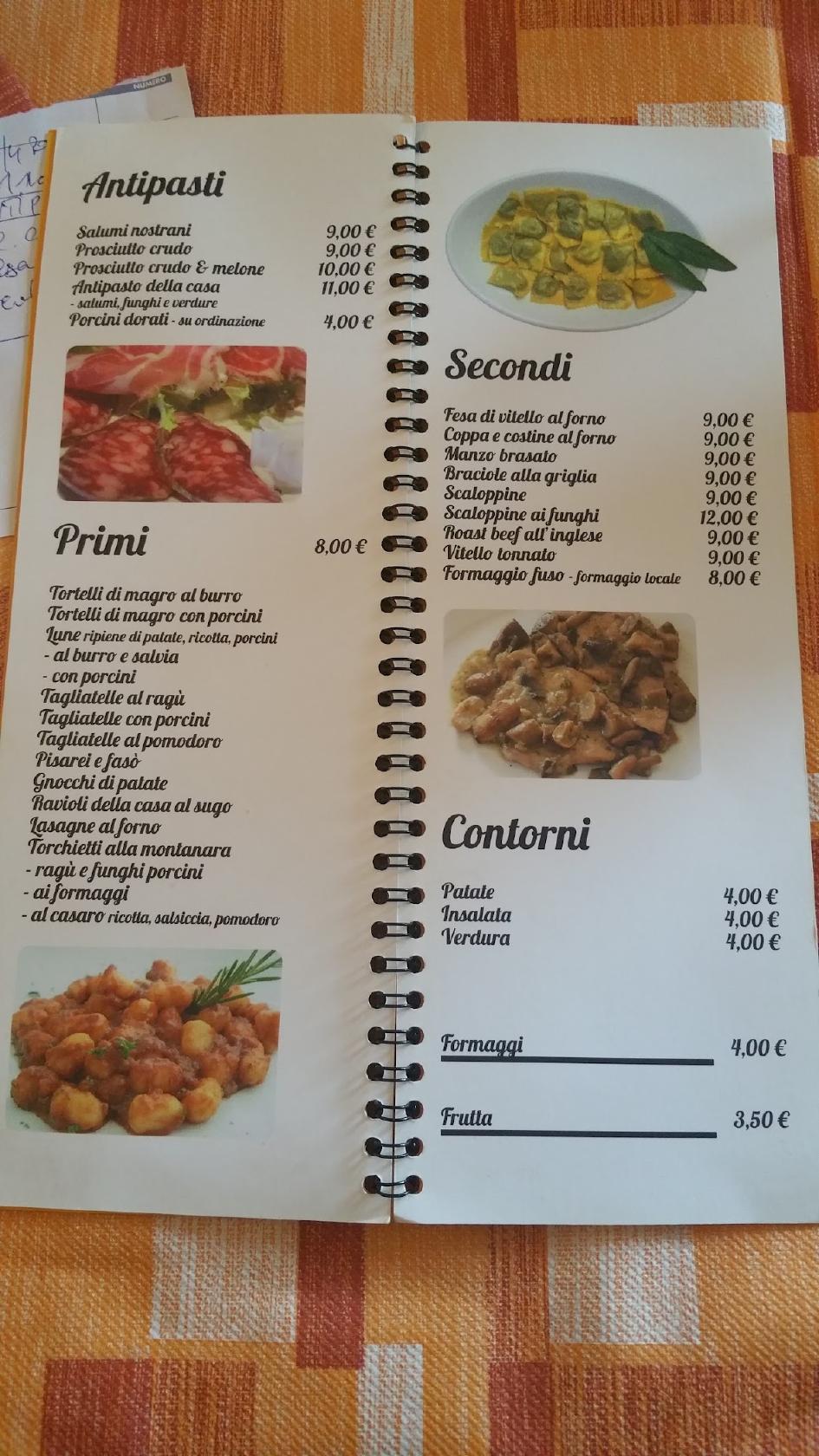 Menu di Ristorante Lo Scarpone 