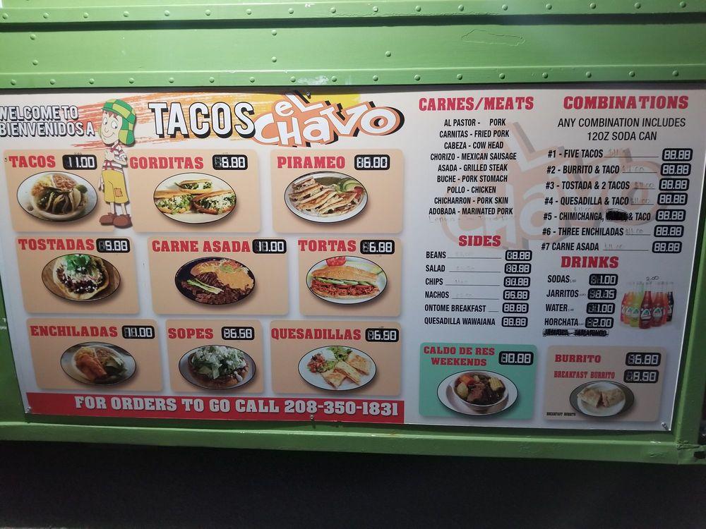 Menu at El Chavo restaurant, Boise, W Overland Rd