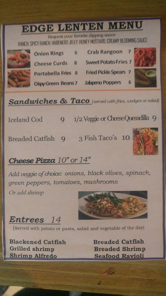 Menu at Four C's Edge pub & bar, Freeburg