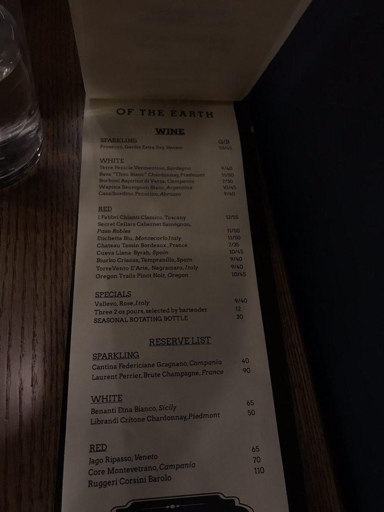 Menu at Della Terra Italian Bistro pub & bar, Zelienople