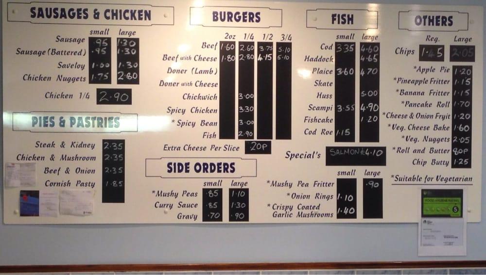 Menu at Kingfisher Fish & Chips fast food, Alton, 30 Raven Square