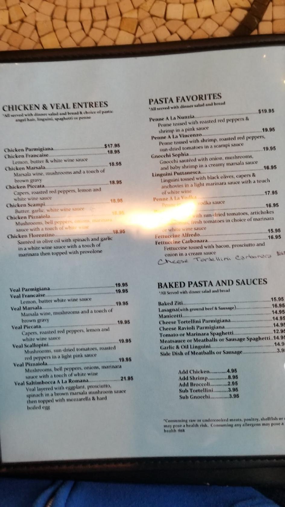 Menu at Alcamo Italian Restaurant & Brick Oven Pizza, Richlandtown