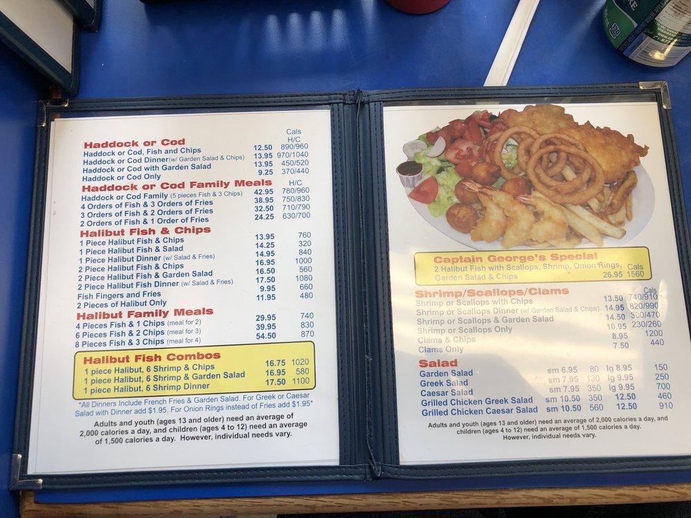 Menu at Captain Fish & Chips restaurant, Port Hope