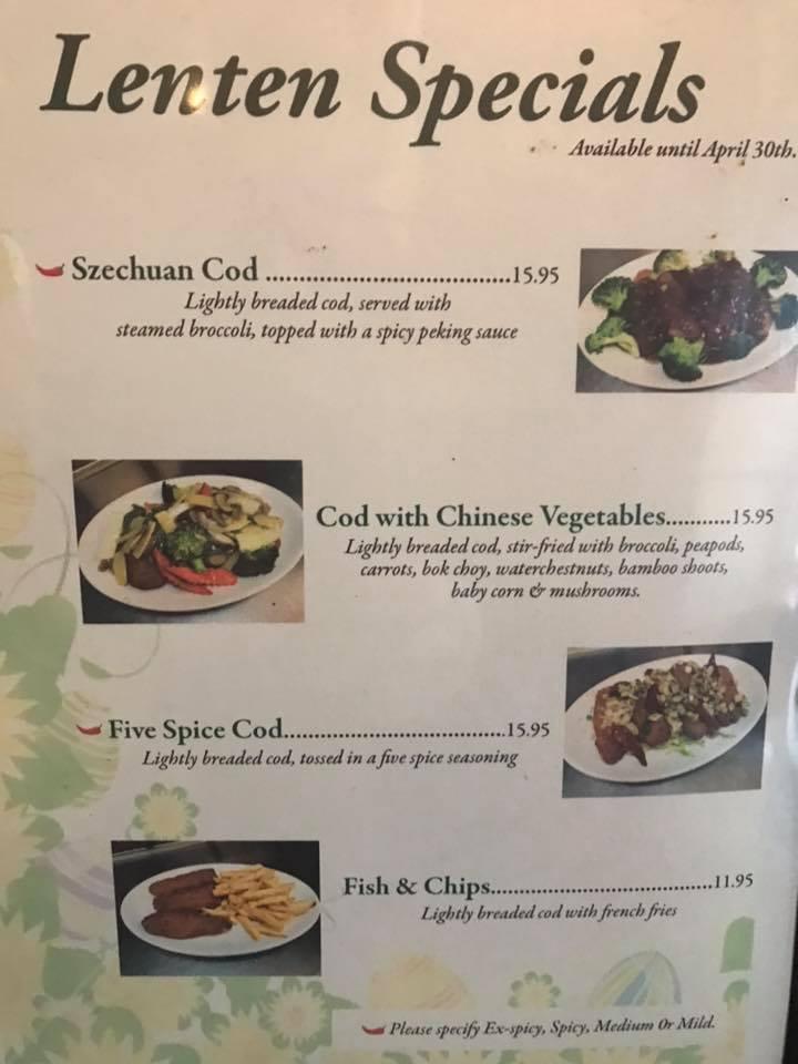 Menu at Fong's Restaurant & Bar, Prior Lake