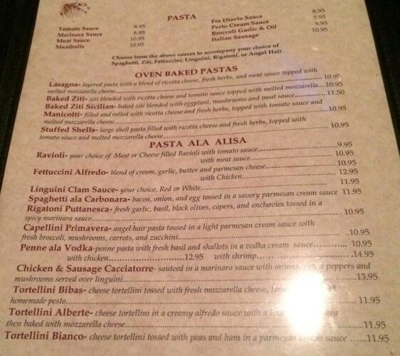 Menu at Biba's Pizza & Pasta pizzeria, Buford