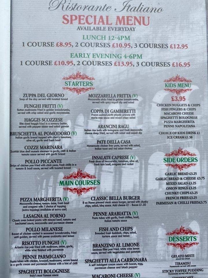 la bella bean menu