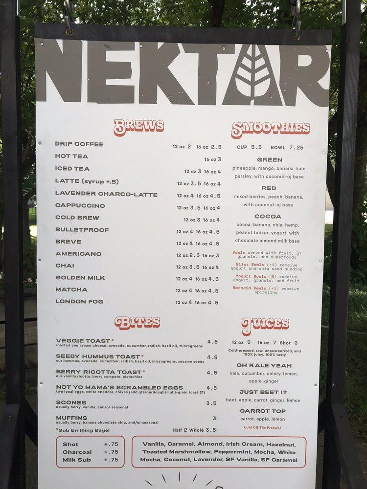 Menu at Nektar pub & bar, Arnolds Park