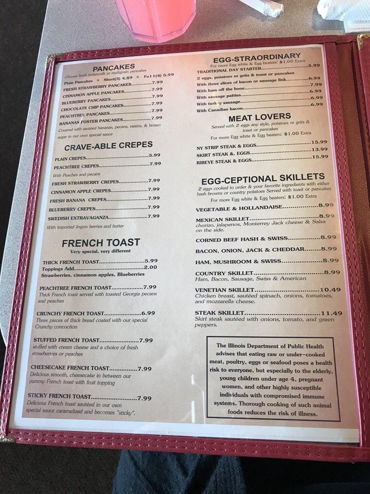 Menu at Peachtree Cafe, Matteson