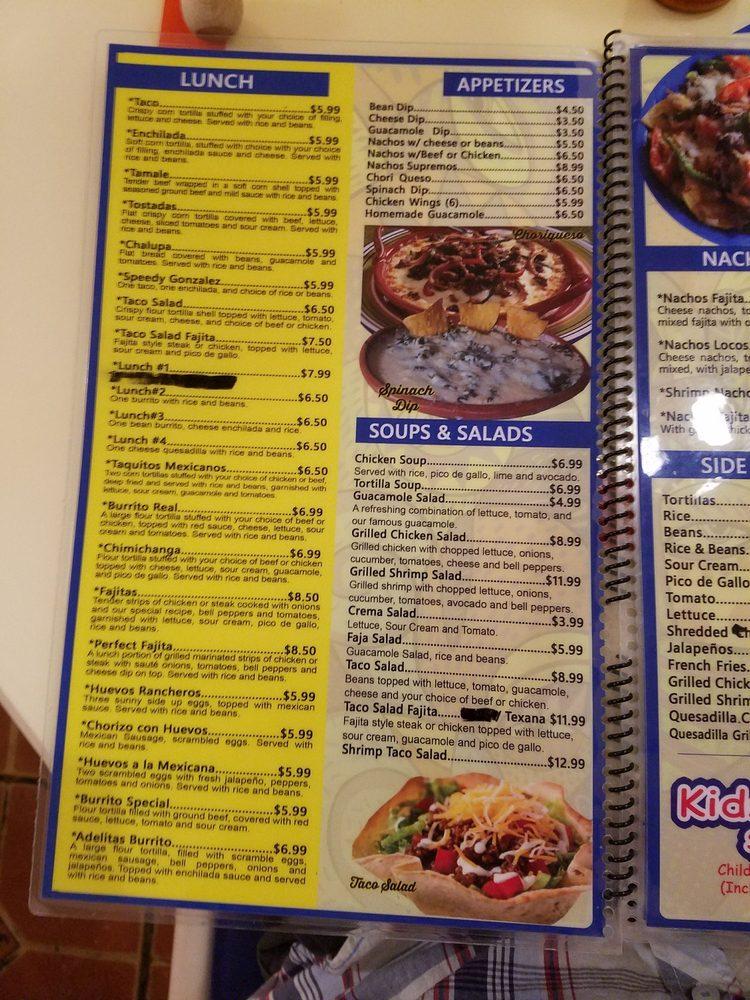 Menu at Blue Tequila Mexican Restaurant, Grill & Cantina, North Port