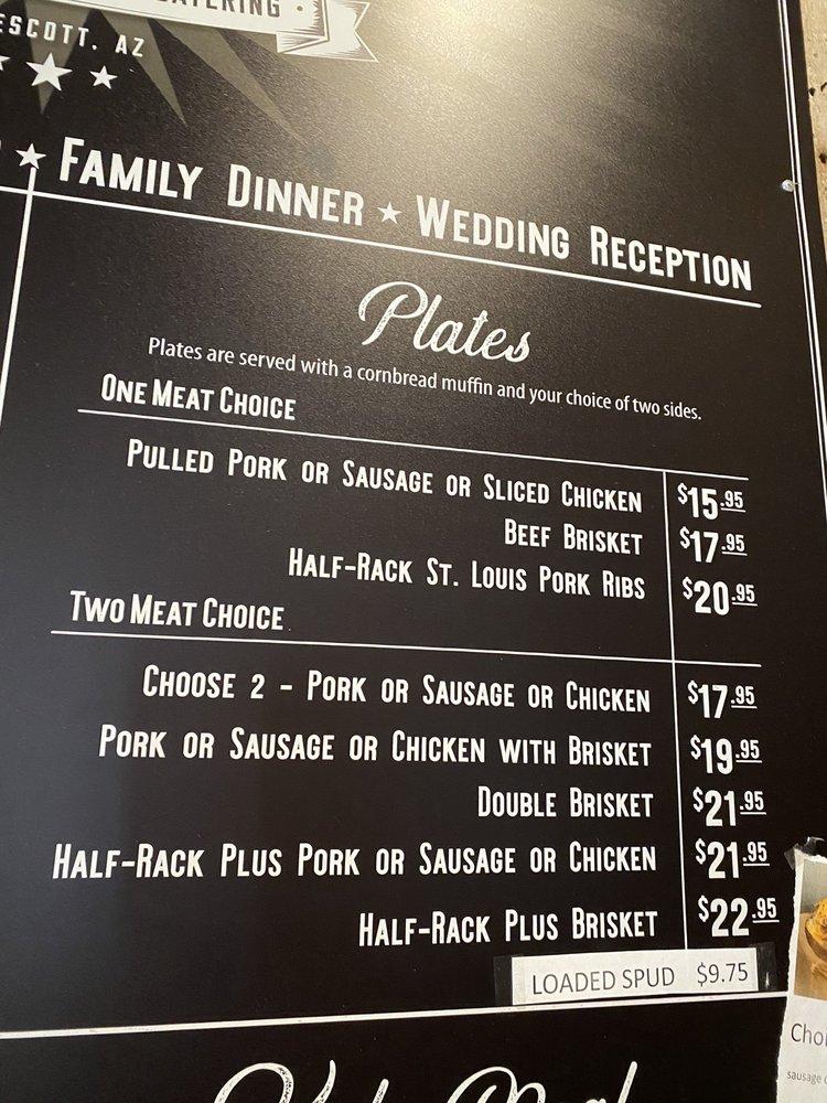 Menu at State 48 Hometown BBQ, Prescott
