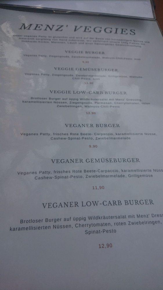 Speisekarte von Menz Burger BBQ & Bar, Köln