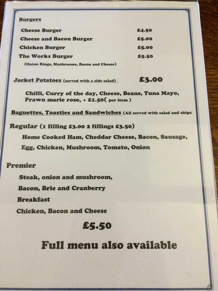 Menu at The White Lion pub & bar, Llantwit Major