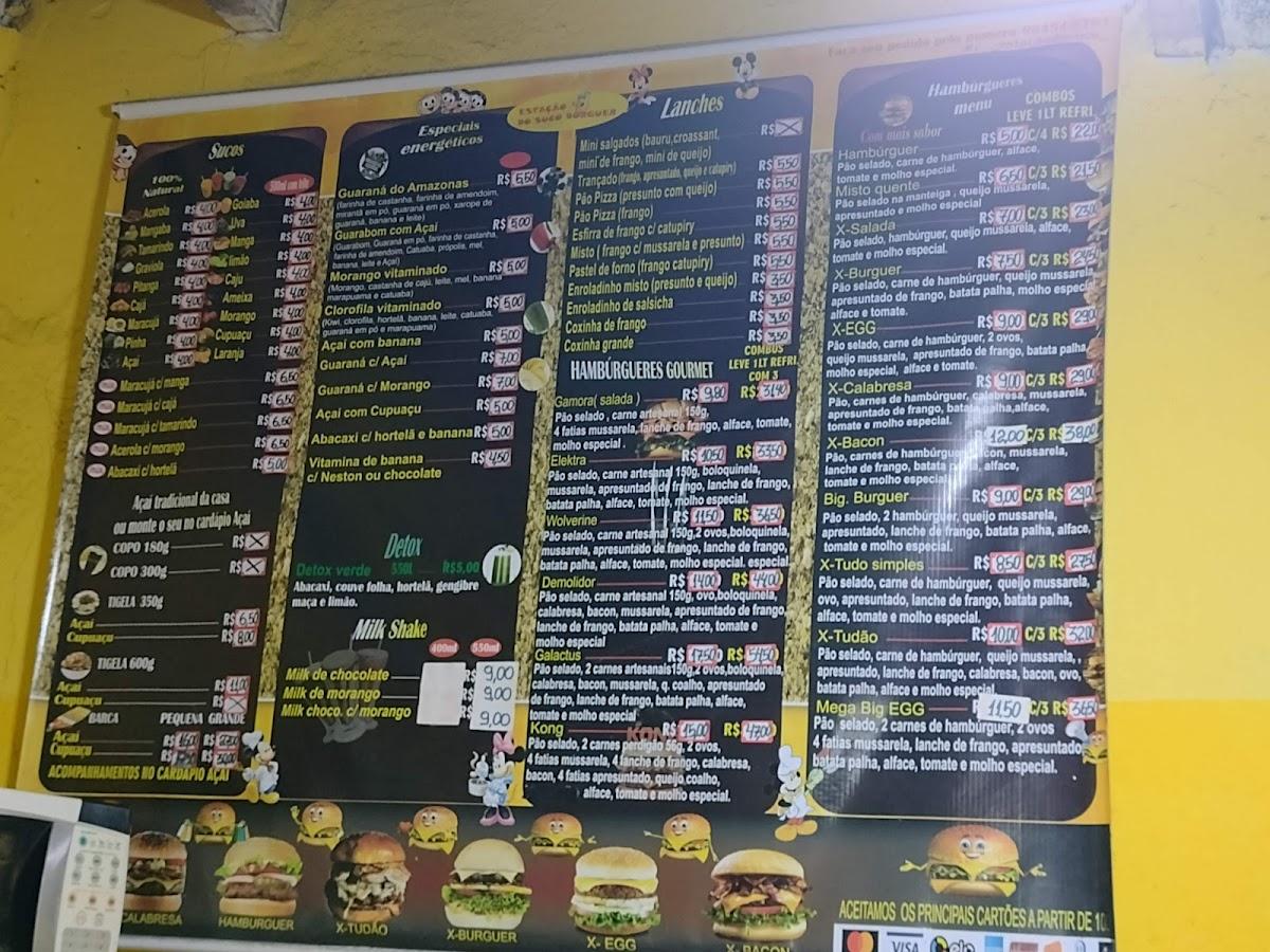 Estação do Suco Burguer cardápio