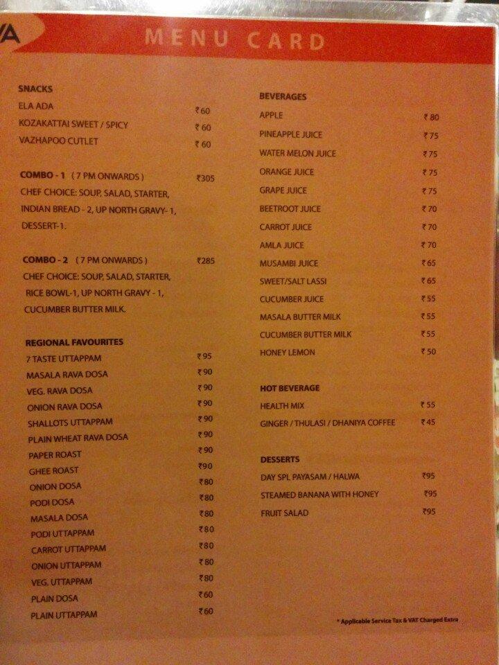 Sanjeevanam menu