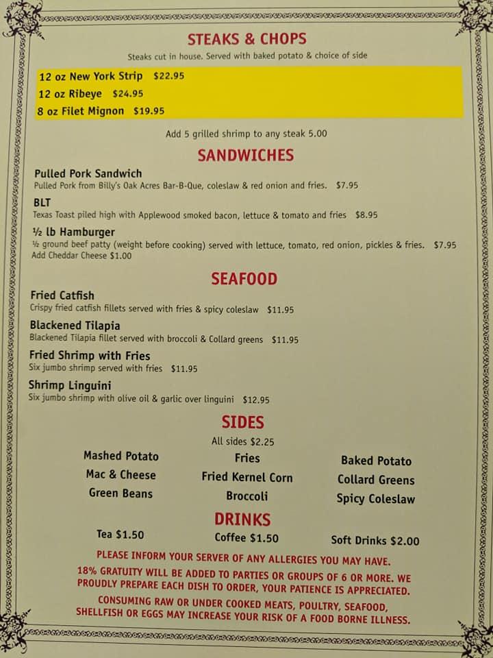 Menu at Pearl's Graford pub & bar, Graford