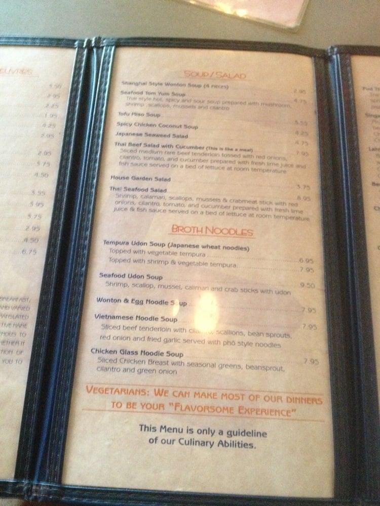 Menu at E Noodles & Co. restaurant, Myrtle Beach