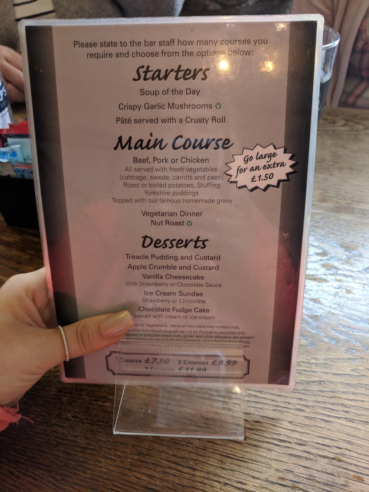 Menu at Colliers Arms pub & bar, Swansea