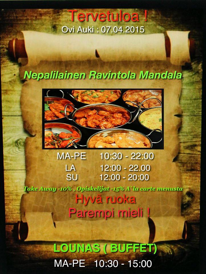 Mandala - Nepalilainen Ravintola (Nepalese / Nepali Restaurant in Kuopio),  Kuopio - Restaurant menu and reviews