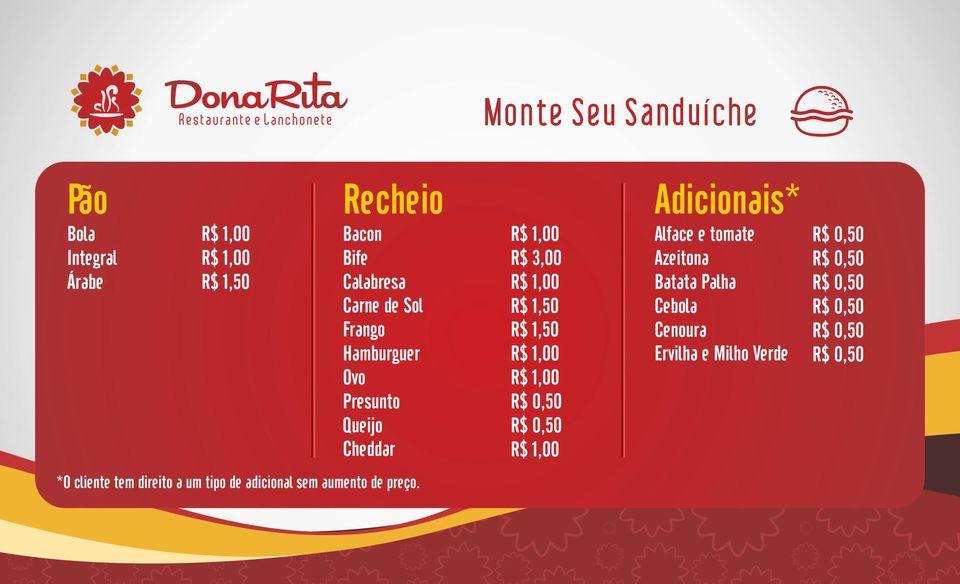 Dona Rita - Restaurante Caseiro cardápio