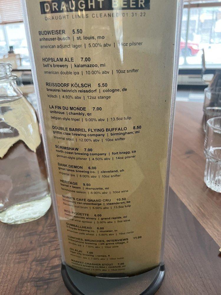 Menu at Detroit Beer Exchange pub & bar, Detroit