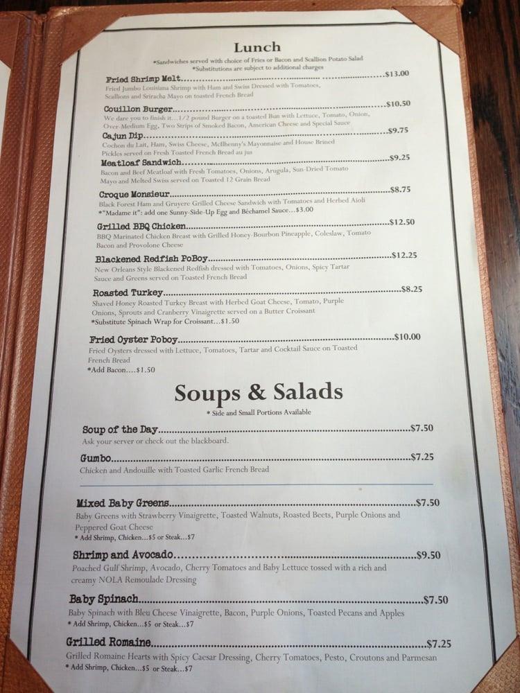 Menu at The French Press restaurant, Lafayette, 214 E Vermilion St