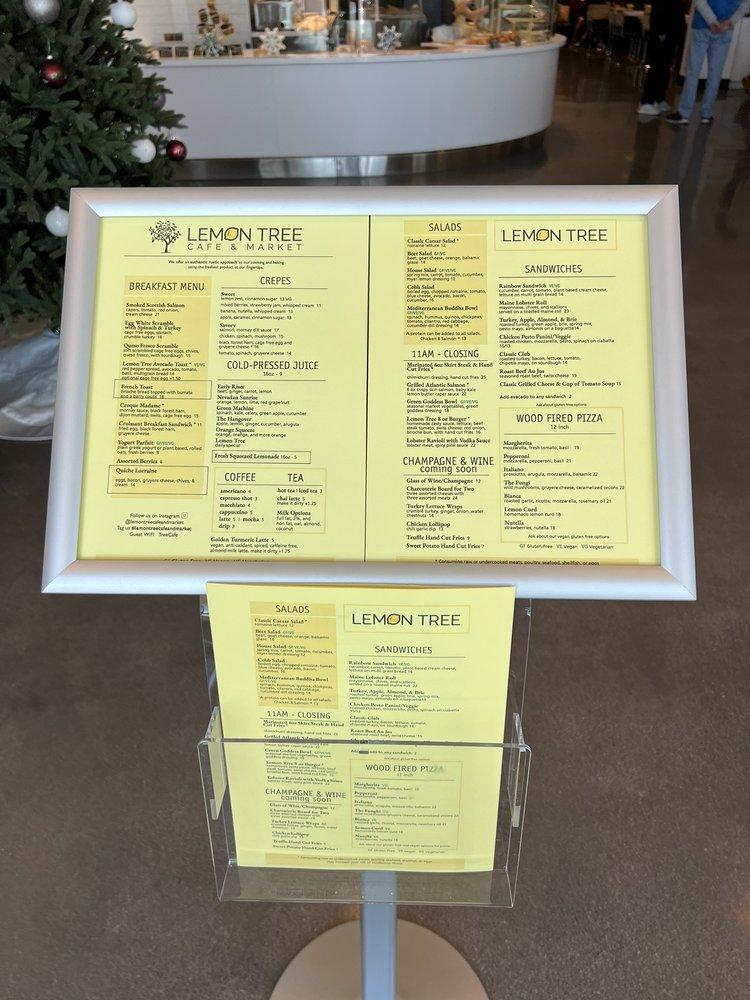 Menu at Lemon Tree Cafe and Grocery Store, Las Vegas