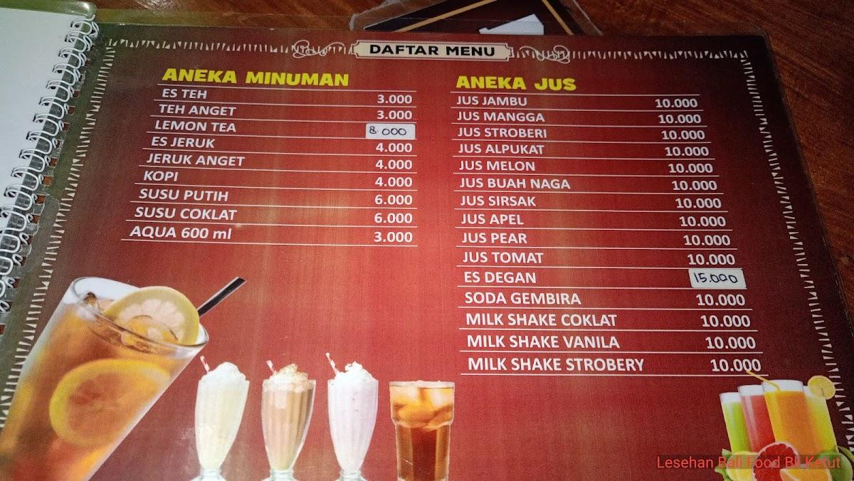 Menu At Resto Lesehan Gendut Taman Restaurant Kebumen