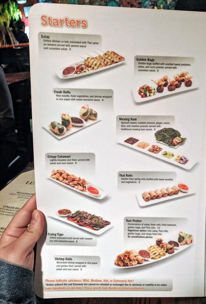 Menu at Basil Thai Restaurant, Paso Robles