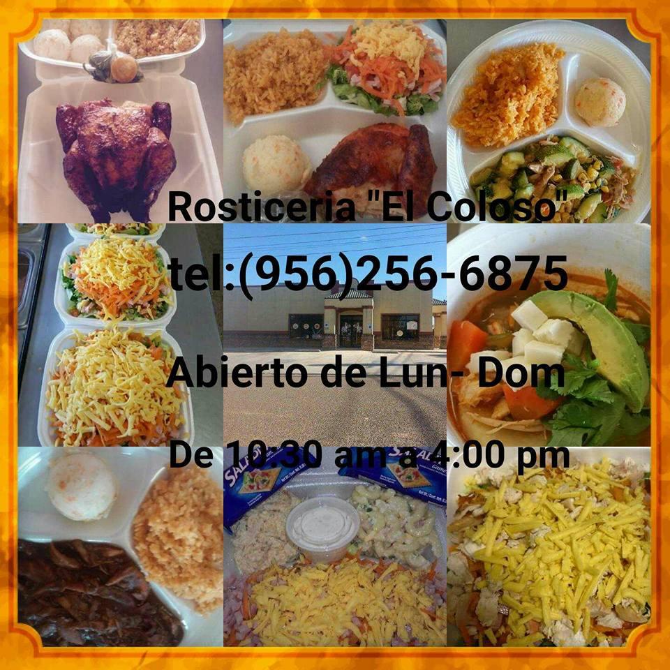 Menu at Rosticeria El Coloso restaurant, Roma, 2-98 Allende Ave