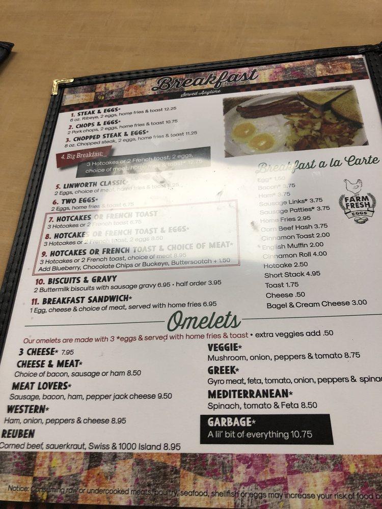 Menu at Linworth Diner restaurant, Worthington